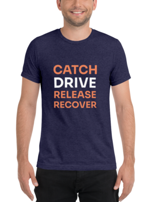 Catch, Drive, Release, Recover Tee - Navy